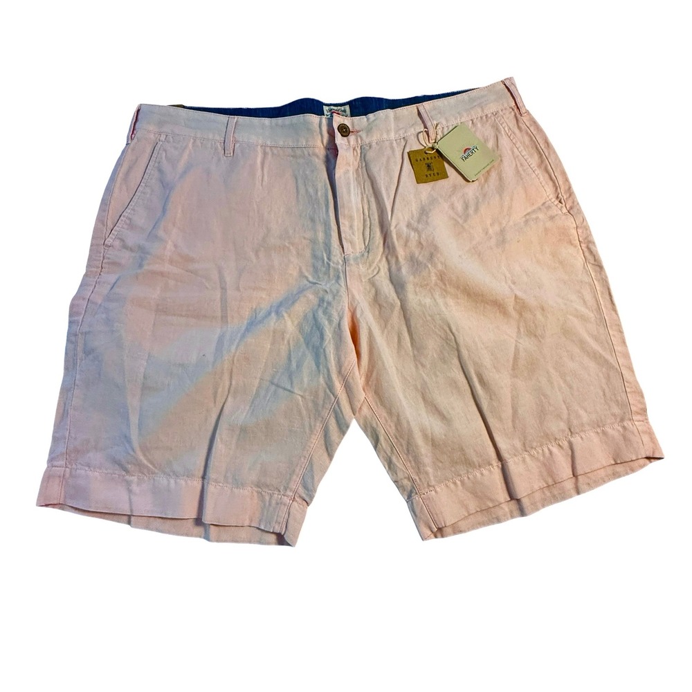 Faherty Brand Mens 38 Pink Linen Cotton Blend Garment Dyed Shorts MBC0007SPK NEW